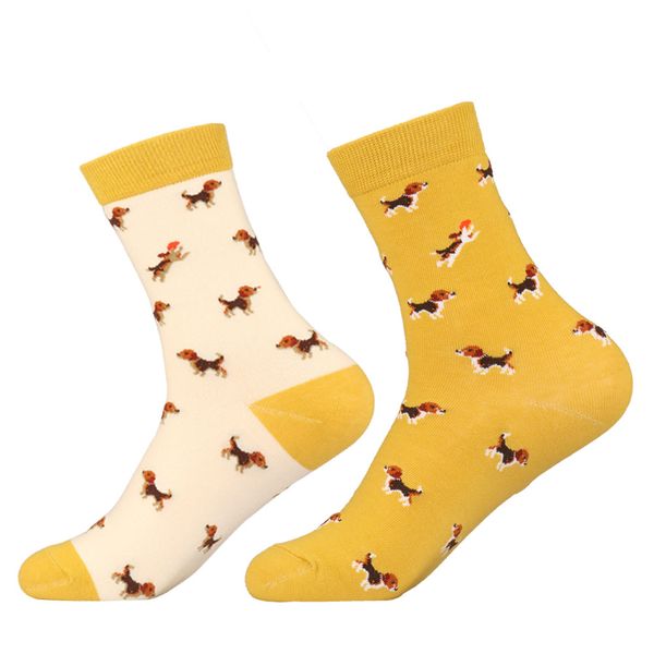 Fashion Brand Funny Unisex Couple Pet Dog Crew Socks Donna Uomo Novità Beagle Puppy Animal Cotton Sock