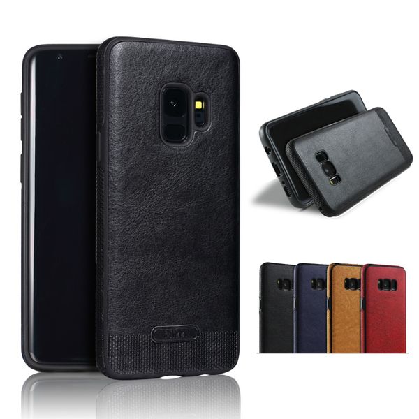 

For Samsung S9 S8 S7 S6 Leather TPU Phone Case Shockproof Rubber Soft Back Phone Cover Cases For iPhone X 8 7 Plus