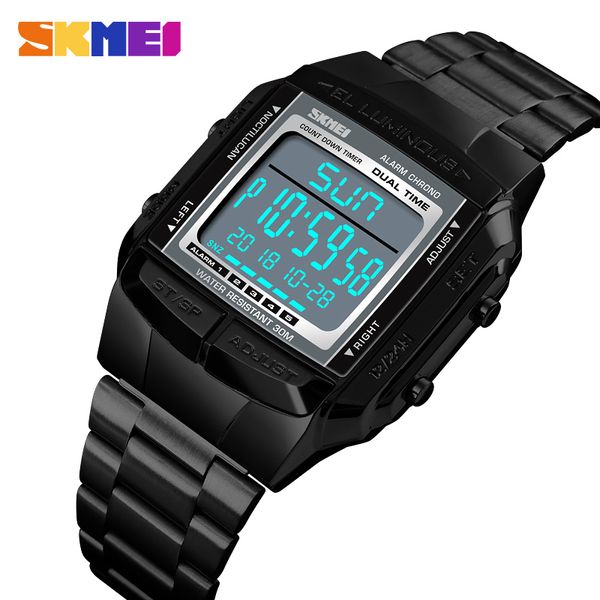 

digital watch men skmei 1381 waterproof pedometer calorie compass multifunction sport watches clock male men's wristwatch, Slivery;brown