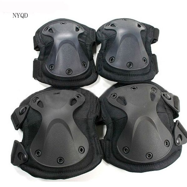 

4pcs/set knee protector motorcycle knee & elbow tactical paintball protective gear pads & elbow pads black