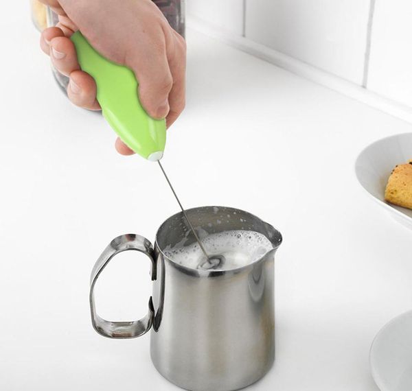 

2018 electric milk coofe frother foamer rother batidora electric whisk mixer egg beater mini handle stirrer 100pcs tc180919