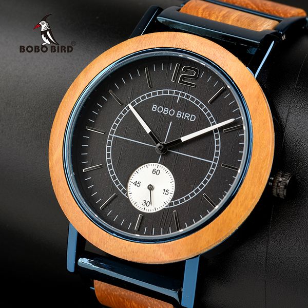 

bobo bird wooden watches men women quartz wristwatches timepieces metal+wood strap brand design r12 r13 drop shipping, Slivery;brown
