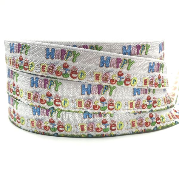 2019 100 Y 5 8 Happy Easter Eggs Printed Fold Over Elastic Gift
