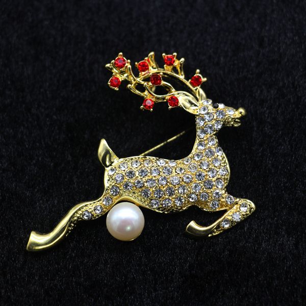 

exquisite workmanship christmas deer brooch luxury design women's and girls' gift company atmospheric brooch gift, Gray