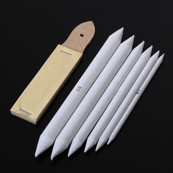 

3/6pcs set rubber double head dedicated sketch paper pen pastel charcoal paper sketch drawing art painting supplies white pen