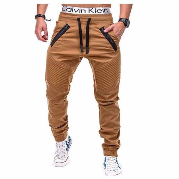 

men pants 2018 new fashion brand tooling pockets joggers pants male trousers casual mens joggers solid sweatpants xxxl, Black