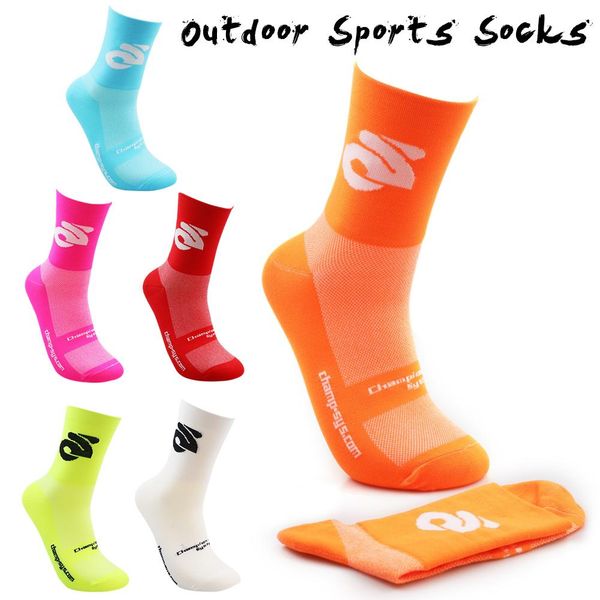 

men's new professional cycling socks women's outdoor sports running breathable compression socks good durability, Black