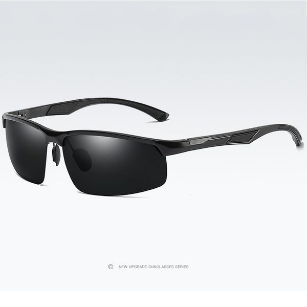

men vintage aluminum hd polarized sunglasses classic brand sun glasses semi-rimless coating lens driving shades for men/wome, White;black