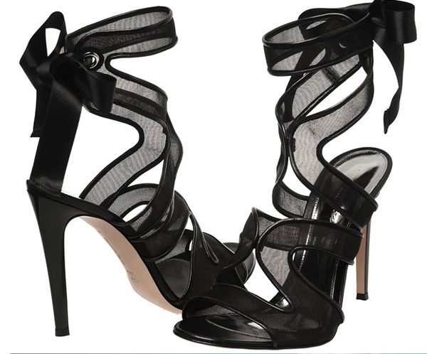 

2018 europe and america catwalk banquet lace cross straps women's sandals high heel stiletto nightclub women's shoes heel shose, Black