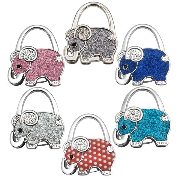 

fashion handbag hook elephant purse holder desk anti-slip tote bag hanger wedding birthday party favor dhl xl-607, Slivery;crystal