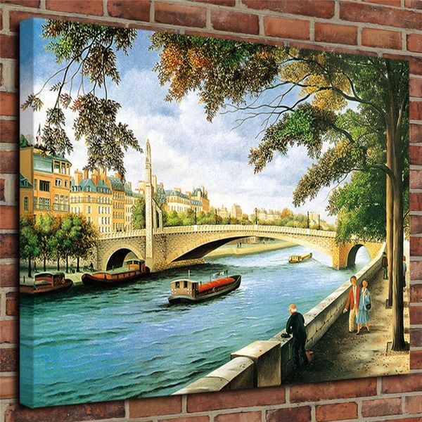 

oil painting the lake scenery canvas hd print poster home decor canvas art wall painting poster framed