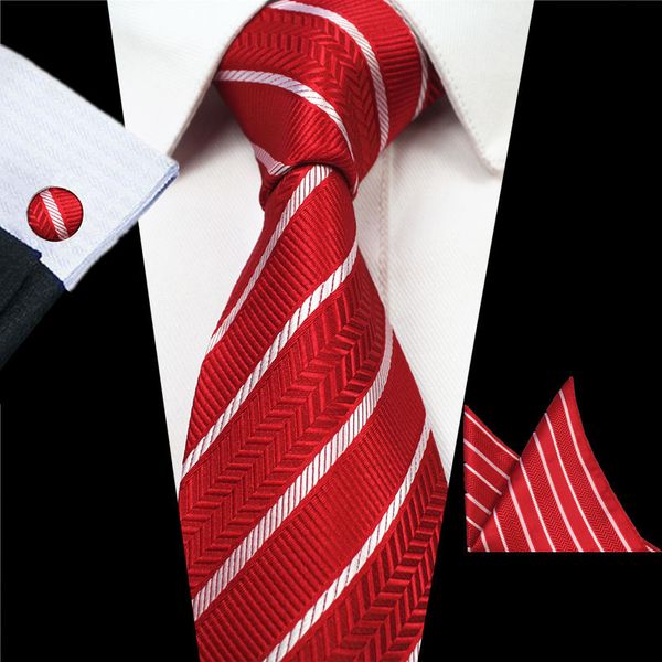 

mantieqingway 8cm formal neck ties for mens business striped neckties wedding handkerchief cufflinks tie sets for mens suit, Black;blue