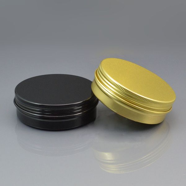 

50pcs 100g/ml empty black/gold aluminium cream jars with screw lid,cosmetic case jar,aluminum tins