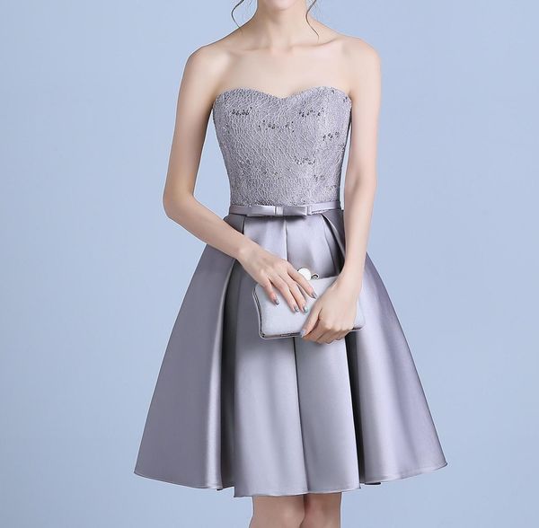 

summer bridesmaid dresses satin lace bridesmaid dresses new arrival lace-up back wedding party dress, White;pink