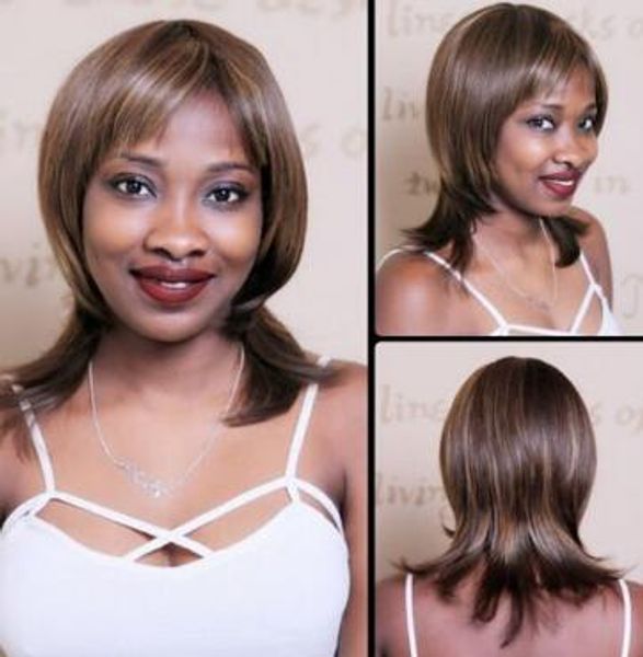 

fashionable hair wig straight synthetic women wig, Black;brown