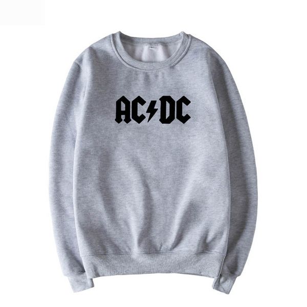 

acdc letter print autumn new spell harajuku women hoodies pullover loose female tracksuits casual round neck sweatshirt 3xl, Black