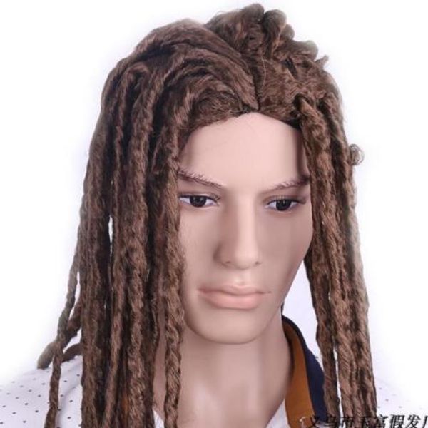 

reggae black dreadlocks brown black long braids wig hair cosplay party wig>>>ing