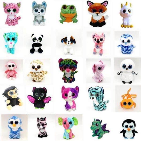 

35 de ign ty beanie boo plu h tuffed toy 15cm whole ale big eye animal oft doll for kid birthday gift ty toy oth754