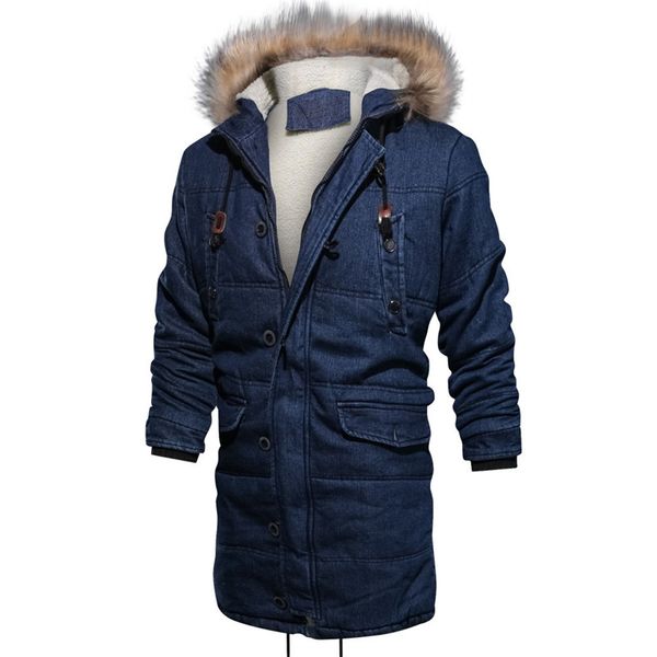 

moruancle fashion men's long jackets and coats with fur hood winter warm trench coat fleece lined thermal windbreaker overcoat, Black;brown