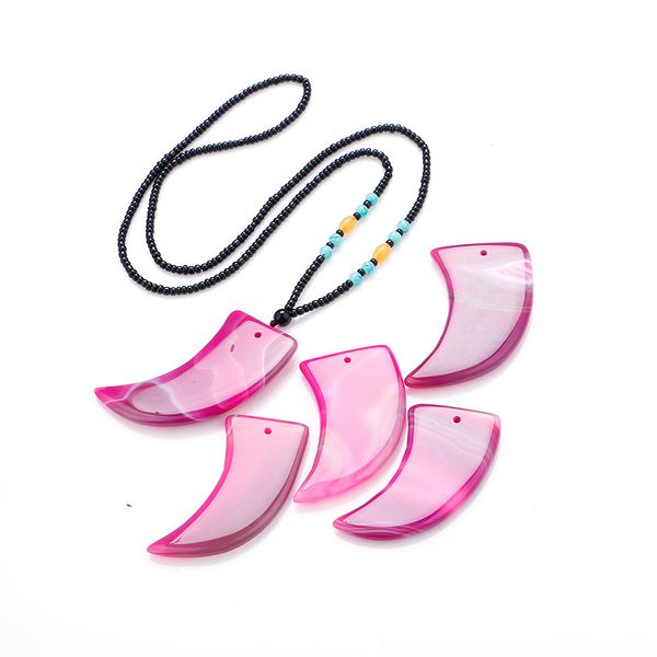 

agate pendant horn shape lot quartz crystal slice geode quartz druzy high-grade bead necklace moss lila men jewelry women, Silver