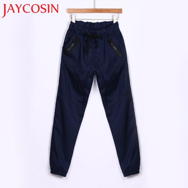

2018 men sweatpants slacks casual elastic army solid baggy pockets zipper trousers dropshipping august 6, Black