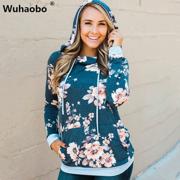 

wuhaobo women printed floral hoodies autumn winter female long sleeve casual gray hoddie sweatshirt ladies sweet loose pullovers, Black