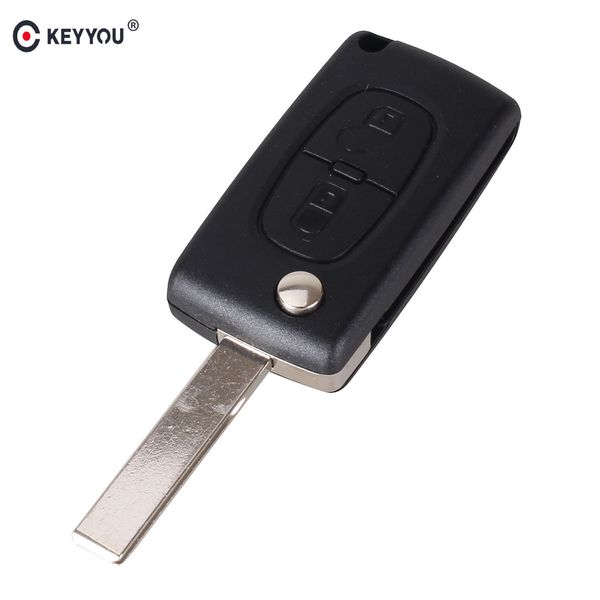 

2 Buttons Flip Folding Key Case Blank Shell For Peugeot 107 207 307 307S 308 407 607 2BT