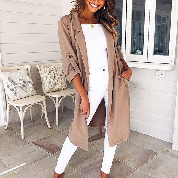 

2018 autumn winter women elegant waterfall cardigan ladies long sleeve jumper open cardi jacket coat womens cardigans ns8902, Black;brown