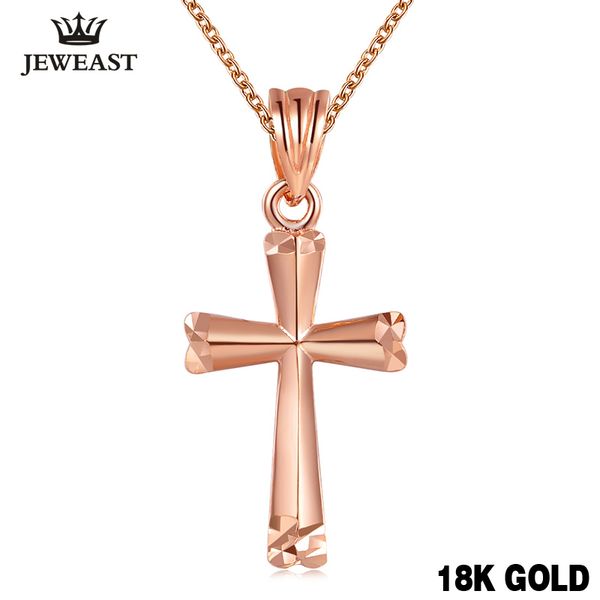 

2017 new 18k rose gold charm jewelry pendant woman girl necklace all-match fashion simple cross shape multicolor romantic, Blue;slivery