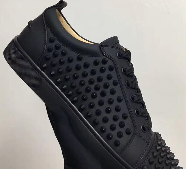 

Pari de igner low black leather with pike lace up cau al man woman neaker red blue black flat bottom party hoe ize 36 47