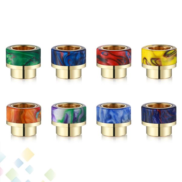 

Epoxy Resin drip tip Colorful Wide Bore Stainless Steel Gilding 810 Mouthpiece for 810 Atomizers Tank with Retail Package DHL Free