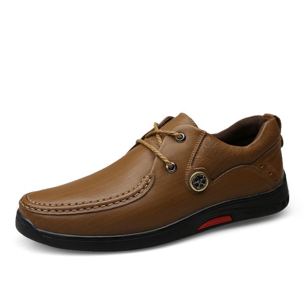 

mens shoes genuine leather derbi shoe male leather dress shoe wedding footwear formal shoe derby classic chaussure homme, Black