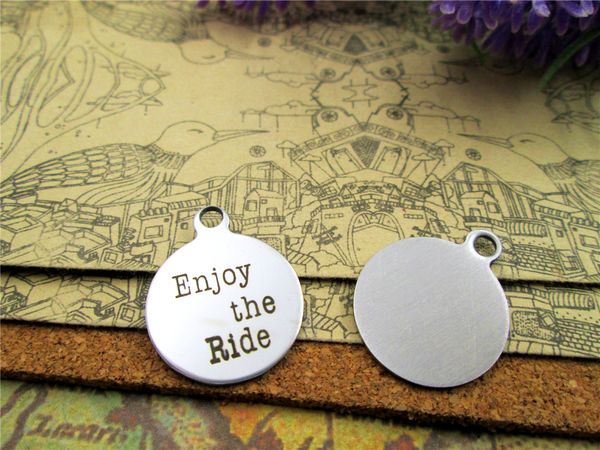 

40pcs--"enjoy the ride"stainless steel charms more style for choosing diy charms pendants for necklace, Bronze;silver