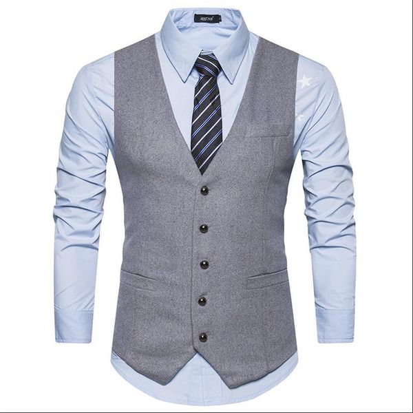 

a new style of suit in autumn and a suit vest for men's waistcoat, Black;white