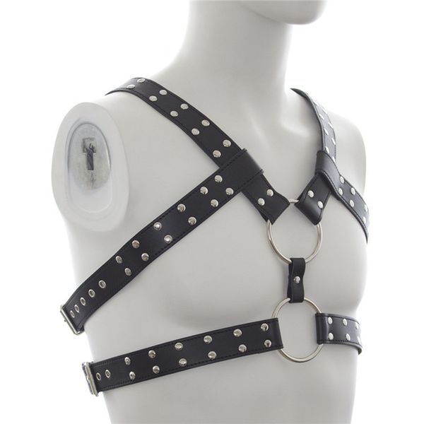 PU Leather BDSM Fetish Wear Bondage Imbracature per il corpo Uomini Gay Sexy Slave Belt Abbigliamento erotico maschile Gioco per adulti Sex Toys D18103107