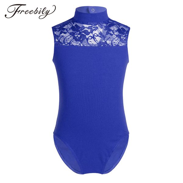 

children's ballet tutu bodysuit kids sleeveless turtle neck lace back ballet dance gymnastics leotard girls jumpsuit ballerina, Black;red