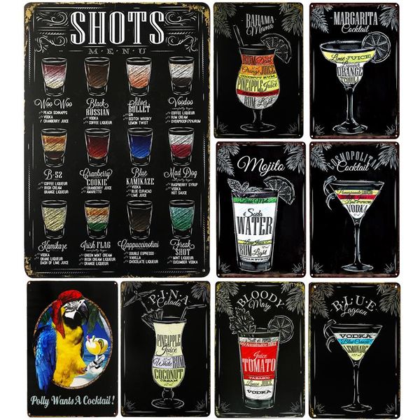 

sq-dglz]hand-painted blackboard cocktail metal sign bar wall decor vintage metal crafts home decor painting plaques art poster