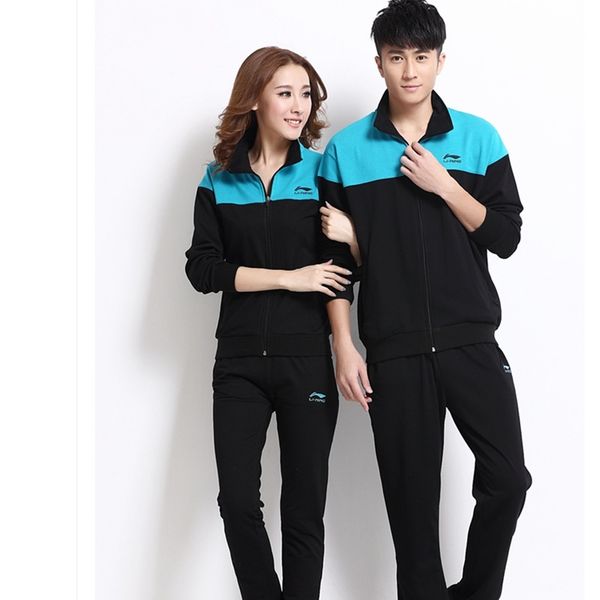 

li-ning badminton shirt pants,men/women cotton breathe long sleeve badminton suit zipper with pocket tennis jersey running hiking sportswear, White;yellow