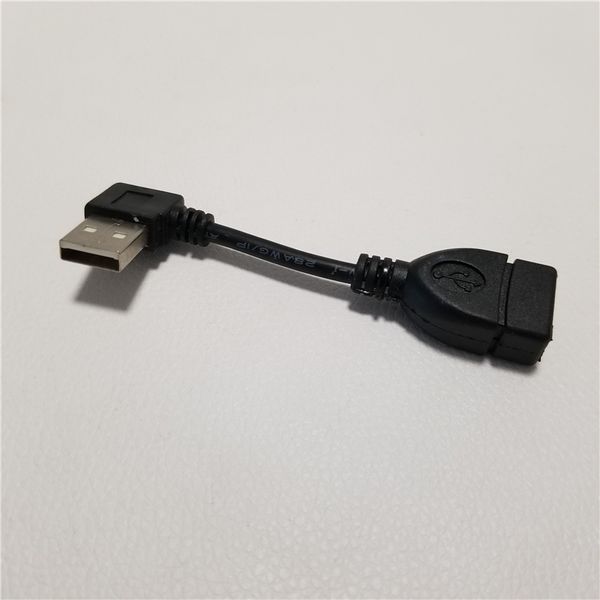 90 graus em ângulo reto USB 2.0 A macho para fêmea fio de extensão de cabo de dados 10cm 25cm 40cm