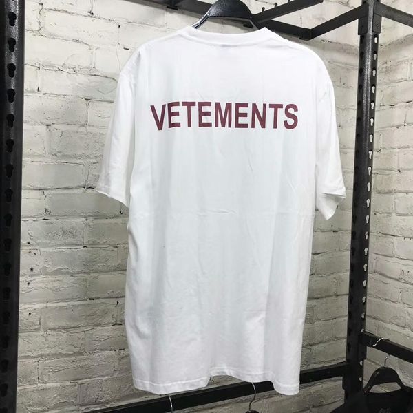 

2018 F / W 4COLOUR персонал VETEMENTS Haute Couture фиолетовый письмо Вышивка мужчины с коротким рукавом футболка хип-хоп мода повседневная хлопок Tee