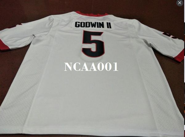 

men #5 terry godwin georgia bulldogs red black white college jersey or custom any name or number jersey, Black;red