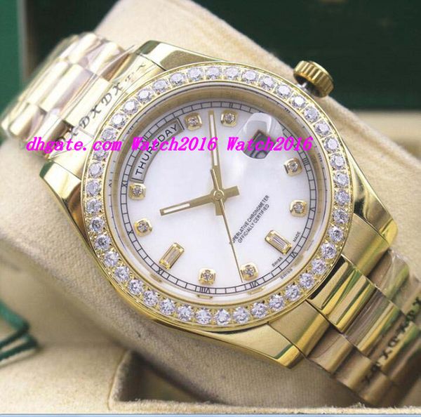 

new style luxury watches mens gold 5 colors dial diamond bezel 118348 watch chest 41mm automatic fashion men's watch wristwatch, Slivery;brown
