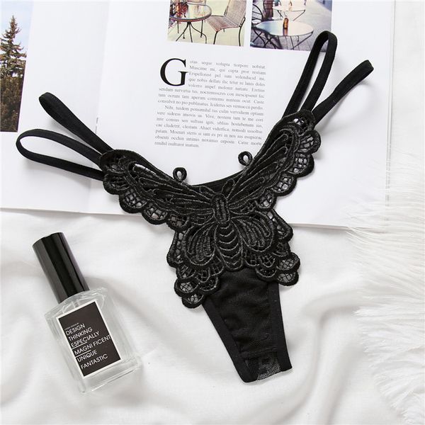 

new women three strips low waist transparent g string super thin solid t back panties ladies underwear briefs for womens, Black;white