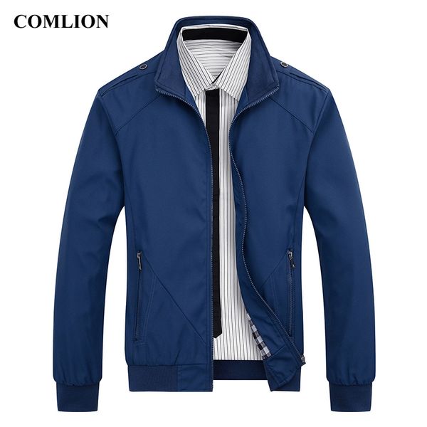 

2018 new casual jacket men spring autumn outerwear mandarin collar clothing coat fit bomber jacket light windbreaker c90, Black;brown