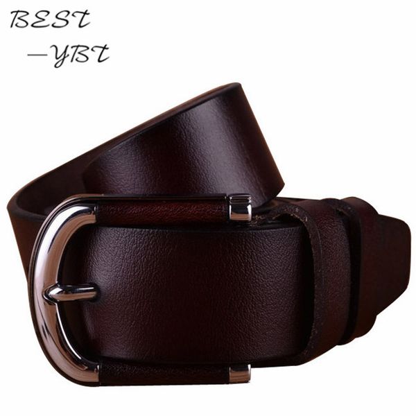 

100% genuine leather belts for men metal pin buckle luxury classic jeans men belt women brand cinto masculino black brown