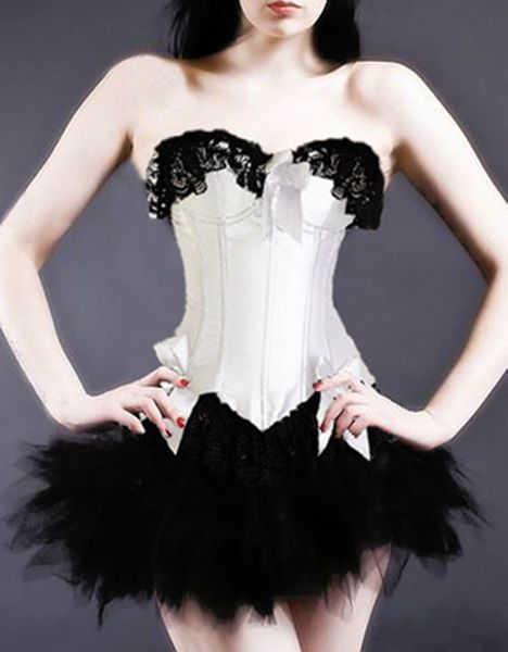 

fashion corset underbust body shaper women body slimming chest harness chest compression vest f0631 with lace decor., Black;white