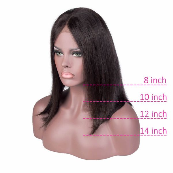 Promotion Brazilian Hair Short Bob 12 14inch Lace Front Wigs