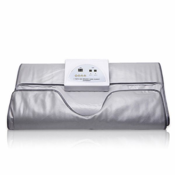 

new model 2 zone fir sauna far infrared body slimming sauna blanket heating therapy slim bag spa weight loss body detox machine