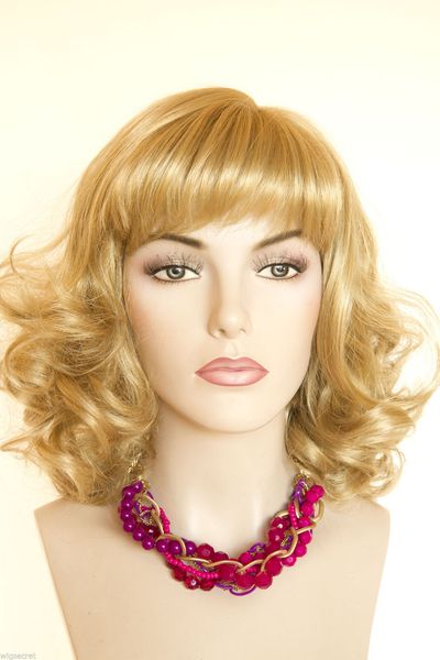 

light golden cos long synthetic women's wavy hair wigs, Black;brown