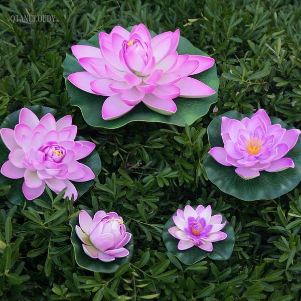 Decorations Artificial Dried Flowers Artificial Light Purple Lotus
